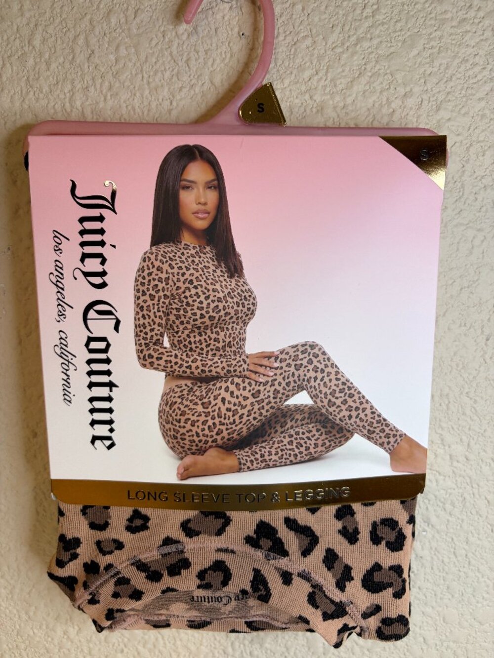 Juicy Couture Leopard Seamless Long Sleeve Top Leggings 2 Piece Set S NWT